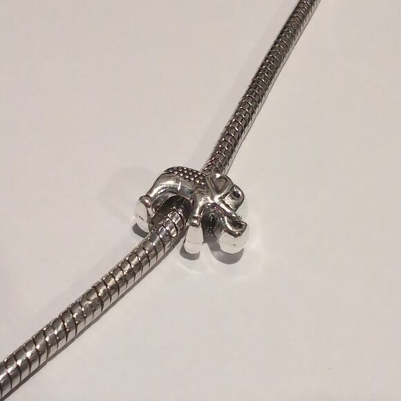 Silver Elephant Charm for Pandora Style Bracelet - Picture 1 of 4